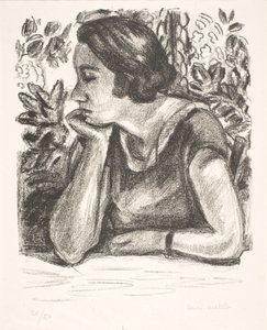 Brustbild einer Dame mit dem Kinn auf der rechten Hand ruhend von Henri Matisse