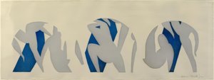 Der Tanz, grau, blau, weiß
