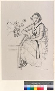 Das gelbe Kleid mit schwarzem Band von Henri Matisse