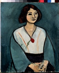Dame in Grün (Frau mit einer roten Nelke) von Henri Matisse