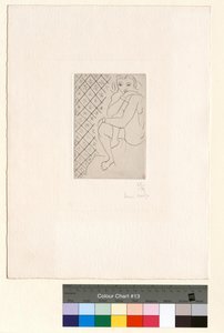 Sitzender Akt, Hintergrund mit sternförmigen Kacheln von Henri Matisse