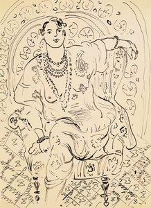 Odaliske mit blumigem Hintergrund von Henri Matisse