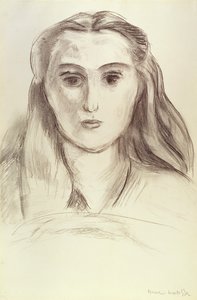 Porträt einer jungen Frau mit offenem Haar (L.N. Delektorskaya) von Henri Matisse
