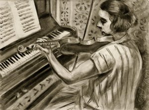 Eine junge Geigerin vor einem Klavier von Henri Matisse