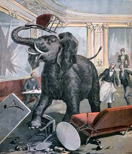 Ein Elefant im Pre-Catalan Café, Toulouse, Frankreich, 1891 von Henri Meyer