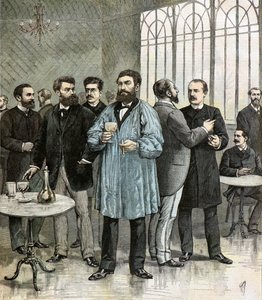 Abgeordnete in der Buvette der Nationalversammlung