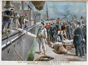 Spanische Gefangene kommen in Key-West an, Spanisch-Amerikanischer Krieg, 1898 von Henri Meyer