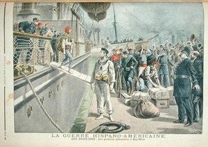 Die ersten Gefangenen in Key West während des Spanisch-Amerikanischen Krieges, aus Le Petit Journal, 8. Mai 1898 von Henri Meyer