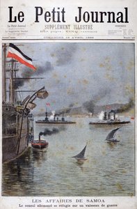 Der deutsche Konsul sucht Zuflucht auf einem deutschen Kriegsschiff, 1899