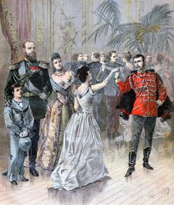 Zar Alexander III. von Russland und der französische Botschafter in St. Petersburg, 1893
