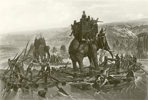 Hannibal überquert die Rhone von Henri Paul Motte