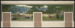 Skizze für das Rathaus von Bagnolet: Sommerlandschaft von Henri Rachou