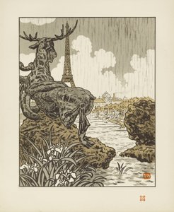 Hinter dem Elan von Frémiet [Die sechsunddreißig Ansichten des Eiffelturms] von Henri Rivière