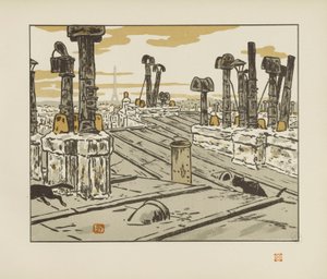 Auf den Dächern [Die sechsunddreißig Ansichten des Eiffelturms] von Henri Rivière