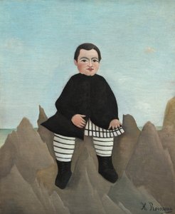 Junge auf den Felsen