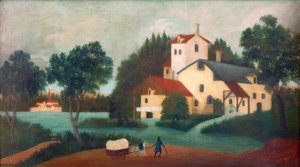 Das Gespann vor der Mühle