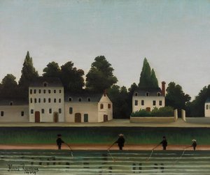 Landschaft und vier Fischer von Henri Rousseau