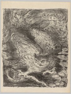 Die Weinlese!: Sieben Eulen und eine Schlange, ca. 1900 von Henri de Groux
