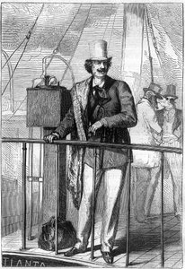 Illustration des Buches "Von der Erde zum Mond" von Jules Verne, Hetzel-Ausgabe von Henri de Montaut