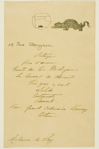 Menü für ein Abendessen gegeben von May Belfort von Henri de Toulouse-Lautrec