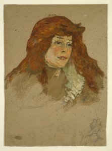 Mme Lili Grenier (recto); Landschaft mit Kirche (verso) von Henri de Toulouse-Lautrec