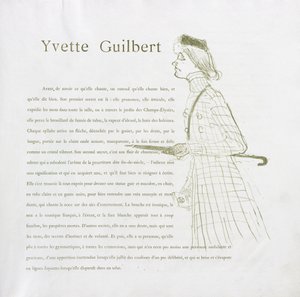 Yvette Guilbert - Französische Serie: Nr. 1 von Henri de Toulouse-Lautrec