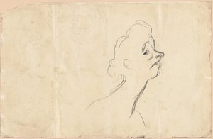 Yvette Guilbert (recto) Dreiviertellängenstudie von Yvette Guilbert (verso) von Henri de Toulouse-Lautrec