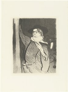 Porträt des Sängers und Kabarettisten Aristide Bruant (Serie: Le cafe concert) von Henri de Toulouse Lautrec (signed by artist)