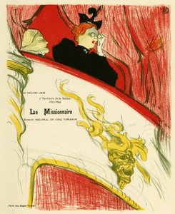 Eine Frau in einer Theatergarderobe mit einem Fernglas von Henri de Toulouse Lautrec