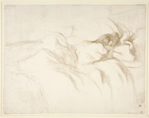 Frau im Bett aufwachend, aus der Serie Elles von Henri de Toulouse Lautrec