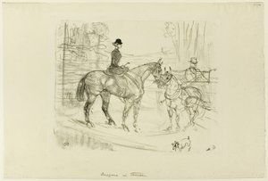 Reiterin und Wagen von Henri de Toulouse Lautrec