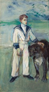 Das Kind mit dem Hund, Sohn von Madame Marthe und die Hündin Pamela-Taussat von Henri de Toulouse Lautrec