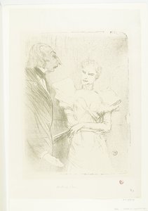 Porträt der Schauspielerin Marthe Brandès und des Schauspielers Louis-Pierre Leloir im Theaterstück Les Cabotins von Henri de Toulouse Lautrec