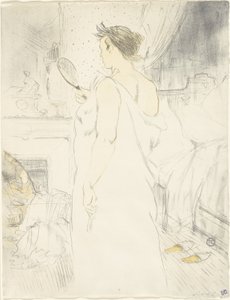 Frau am Spiegel—Spiegel in der Hand, Platte sechs aus Elles von Henri de Toulouse Lautrec