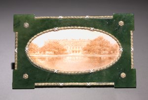 Gerahmte Miniatur von Hampton Court, Firma Peter Carl Fabergé (1846-1920)