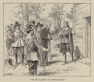 Die Besiedlung von Rhode Island (Lithografie) von Henry Alexander (after) Ogden