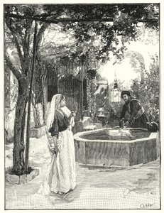 Hof eines Hauses in Damaskus (Lithografie)