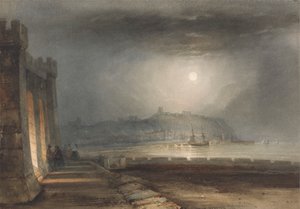 Hafen von Scarborough, Yorkshire - Mondlicht von Henry Barlow Carter