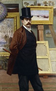 Selbstporträt des Künstlers in seinem Atelier