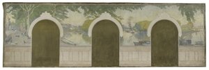 Skizze für das Rathaus von Asnières: Die Seine an der Clichy-Brücke von Henry Bouvet