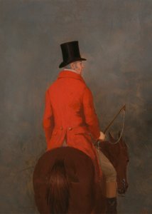 Porträt von Thomas Cholmondeley, erster Lord Delamere, auf seinem Jäger (Studie für "Die Cheshire Jagd im Tatton Park") von Henry Calvert