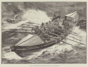 Rettung von Fischern durch das Rettungsboot Sunlight No 1 in Llandudno von Henry Charles Seppings Wright