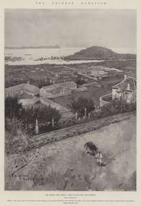Die chinesische Frage, der Vertragshafen Chefoo, Ansicht der Stadt und des Hafens