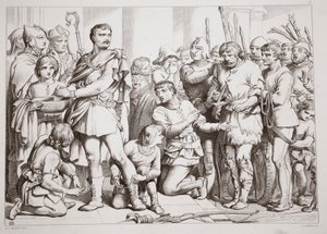 Wie Hereward den Töpfer spielte und den König betrog, Illustration aus Hereward the Great von Charles Kingsley, veröffentlicht 1870, graviert von C.G. Lewis von Henry Courtney Selous