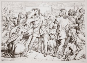 Wie Hereward den Bären tötete, Illustration aus Hereward the Great von Charles Kingsley, veröffentlicht 1870, graviert von C.G. Lewis (Stahlstich) von Henry Courtney Selous