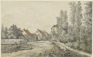 Dorfstraße mit Häusern (in Deutschland?)