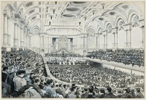 Free Trade Hall, Innenansicht, Oratorienacht von Henry Edward Tidmarsh