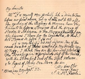 Ein Brief von Henry Fuseli, 29. September 1823, 1904 von Johann Heinrich Füssli