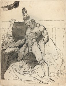 Herkules tötet die Stuten des Diomedes