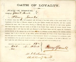 Loyalitätseid von Henry Gambs aus Missouri, County of St. Louis von Henry Gambs